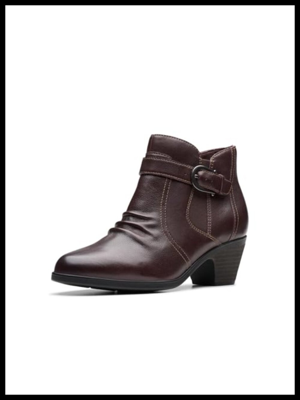 Leather Ankle Bootie with Ultimate Comfort PU Foam Footbed